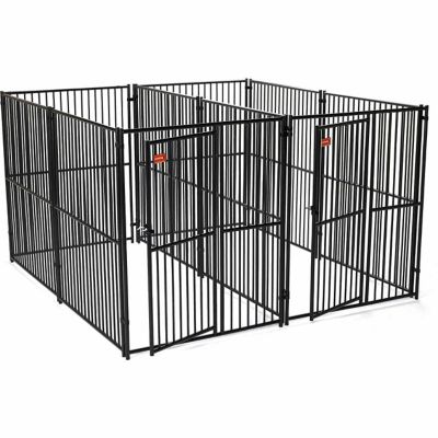 Lucky Dog 6 ft. x 5 ft. x 10 ft. European Style 2-Run Welded Wire Dog Kennel with Common Wall -  CL 65251