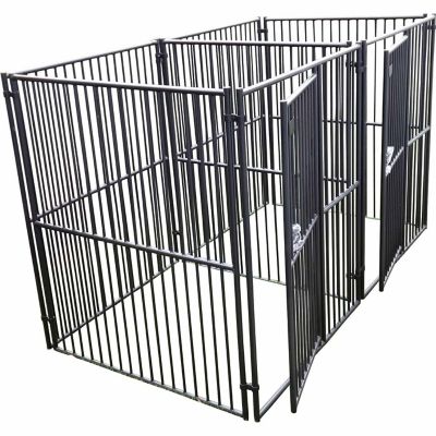 Lucky Dog 6 ft. x 5 ft. x 5 ft. European Style 2-Run Welded Wire Dog Kennel with Common Wall -  CL 65255