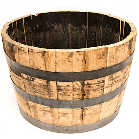 Details about   1x Round Wood Flower Pots Indoor Outdoor Whiskey Barrel Planter Dia 12/15/18.5CM 