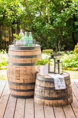 Real Oak Whiskey Half Barrel Garden Planters Pots Ice Bucket Pond Fountain 