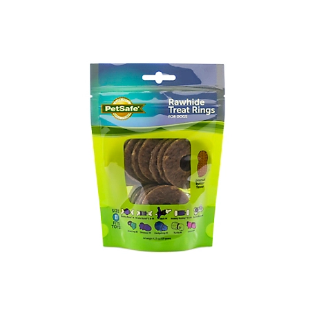PetSafe Busy Buddy Rawhide Treat Ring Refills, Peanut Butter Flavor, Medium