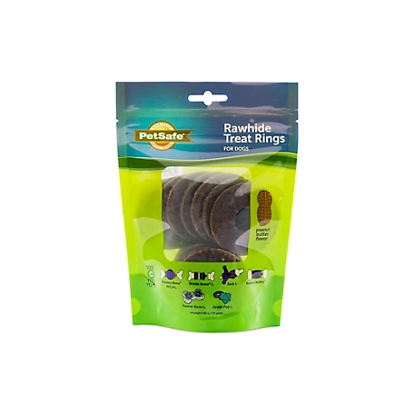 PetSafe Busy Buddy Peanut Butter Flavor Rawhide Dog Chew Treat Ring Refills, Large