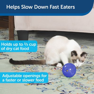Image showing  Slimcat Feeder Ball Interactive Cat Toy, Blue