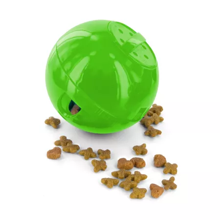 PetSafe Slimcat Feeder Ball - Interactive Game for Your Cat - Fill with Food and Treats - Green Cat Interactive Toys