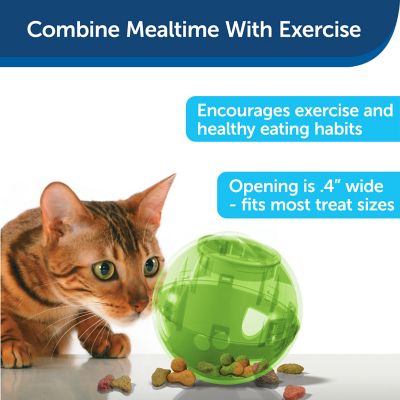 Image showing  Slimcat Feeder Ball - Interactive Game for Your Cat - Fill with Food and Treats - Green