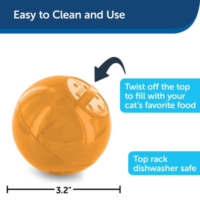 Image showing  SlimCat Feeder Ball Interactive Cat Toy, Orange