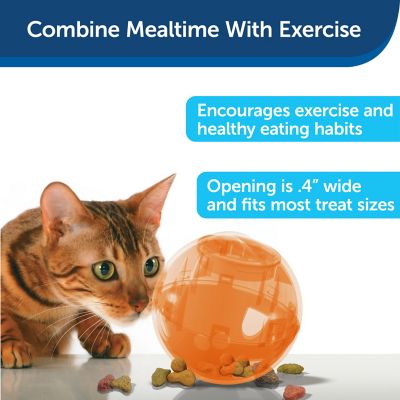 Image showing  SlimCat Feeder Ball Interactive Cat Toy, Orange