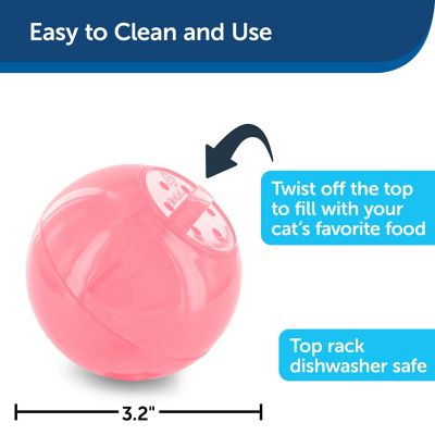 Image showing  SlimCat Feeder Ball Interactive Cat Toy, Pink