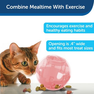 Image showing  SlimCat Feeder Ball Interactive Cat Toy, Pink