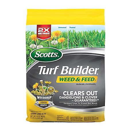 Scotts 43.07 lb. 15,000 sq. ft. Turf Builder Weed and Feed 3 with Weed Grip Technology