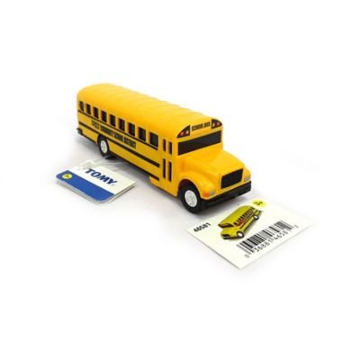 Practical Intelligence Toys School Bus Car Model With Manual Operated Back Cap 