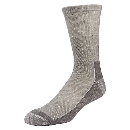 Little Hotties Men's Outdoor Hiker Wool Crew Socks, Gray, 4 Pair, SX5299-16F-001