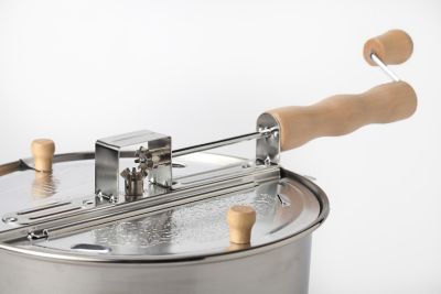 Image showing  Original Whirley-Pop Stovetop Popcorn Popper and Real Theater Popping Kit, Silver
