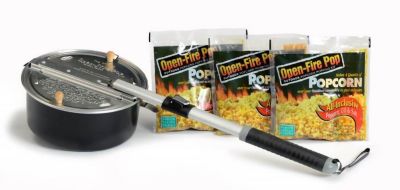 Image showing  Open-Fire Pop Outdoor Popcorn Popper Kit with 3 Open-Fire Pop All-Inclusive Popping Kits