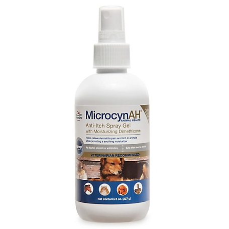 MicrocynAH Anti-Itch Pet Spray Gel with Dimenthicone, 8 oz.
