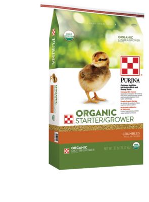 Purina Organic Starter-Grower Crumbles Poultry Feed, 35 lb. Bag