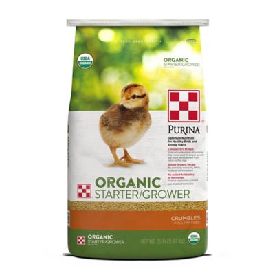 Purina Organic Starter Grower Crumbles Poultry Feed 35 lb. Bag at