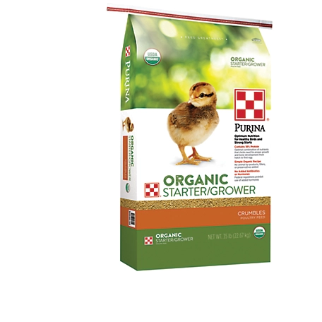Purina Organic Starter-Grower Crumbles Poultry Feed, 35 lb.
