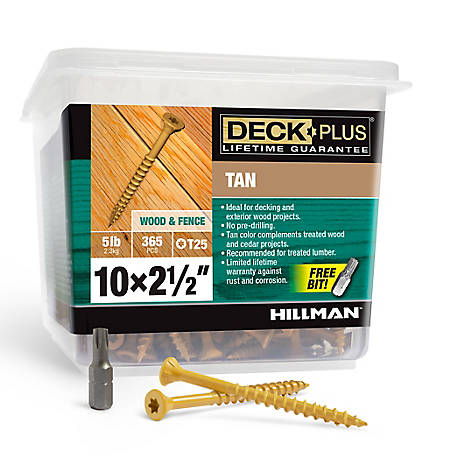 Hillman Deck Plus Tan Deck Screws (#10 x 2-1/2 in.) -5 lb.