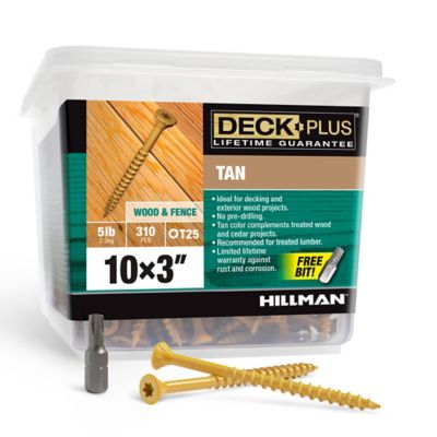 Hillman Deck Plus Tan Deck Screws (#10 x 3in.) 310-Pack