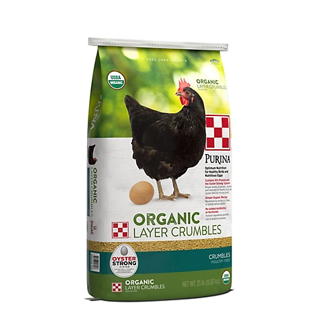 Purina Organic Layer Hen Crumbles Poultry Feed, 35 lb. Bag