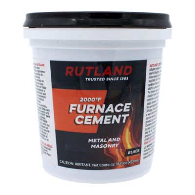 Rutland Furnace Cement, Black, 16 oz. Tub