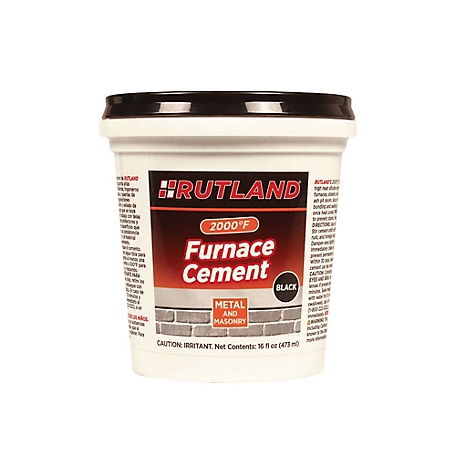 Rutland Furnace Cement, Black, 16 oz. Tub