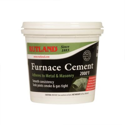 Rutland Furnace Cement, Black, 32 oz. Tub