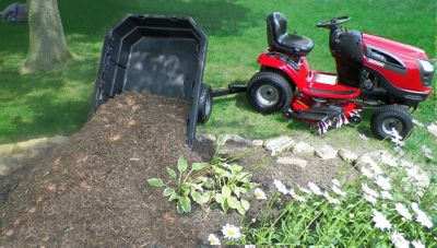 Image showing  Tow-Behind 12.5 cu. ft. Poly Swivel Heavy-Duty Dump Cart, 1,000 lb. Capacity