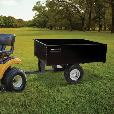 Steel Dump Cart Tractor Trailer Attachment Garden Yard Lawn Sheet Wall 12 cu ft. 