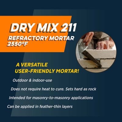 Image showing  Dry Mix Refractory Mortar, 10 lb. Tub