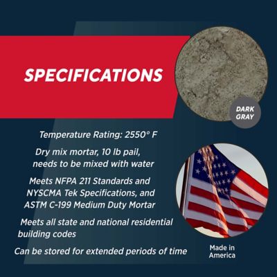 Image showing  Dry Mix Refractory Mortar, 10 lb. Tub
