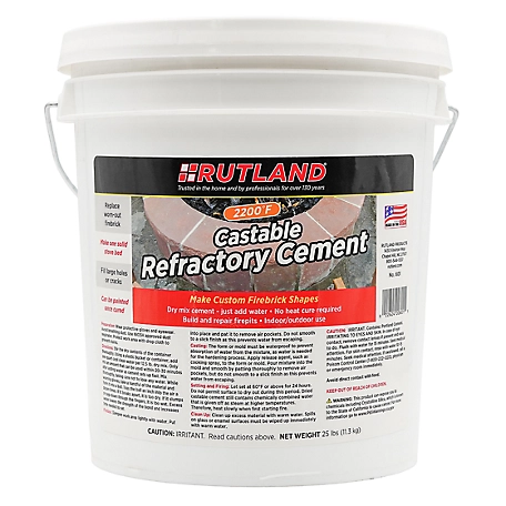 Rutland Castable Refractory Cement, 25 lb. Tub