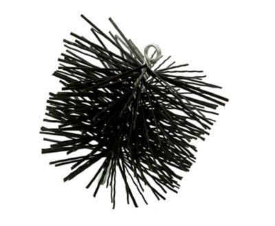Image showing  8 in. Round Poly Chimney Cleaning Brush, 1/4 in. NPT