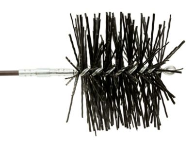 Image showing  8 in. Round Poly Chimney Cleaning Brush, 1/4 in. NPT