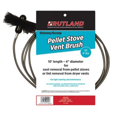 Rutland 4 in. Pellet Stove/Dryer Vent Brush with 10 ft. Handle