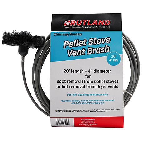 Rutland 4 in. Pellet Stove/Dryer Vent Brush with 20 ft. Handle