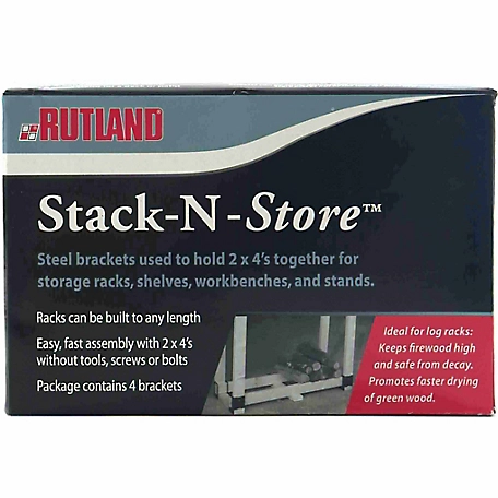 Rutland Stack-N-Store Firewood Brackets, 4-Pack