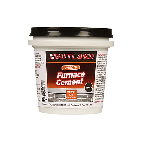 Rutland Furnace Cement, Black, 8 fl. oz. Tub