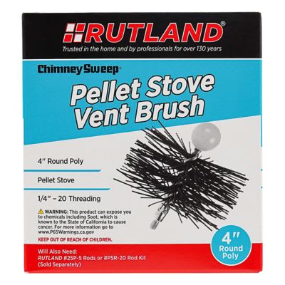 Rutland 4 in. Round Pellet Stove Brush, 1/4 in.-20 Thread