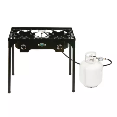 Stansport 2-Burner Propane Gas Outdoor Camping Stove with Stand Camp Stoves