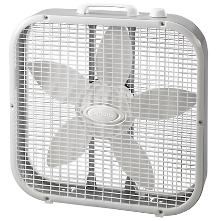 Lasko 20 in. Premium Box Fan with Energy Efficient Design and Carrying Handle, 3 Speeds
