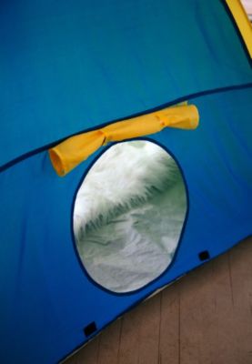 Image showing  Super Duper 4 Kid Play Tent, Blue/Green/Red/Yellow, 58 in. L x 58 in. W x 46 in. H