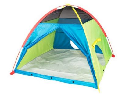 Image showing 8 th Pacific Play Tents Super Duper 4 Kid Play Tent, Blue/Green/Red/Yellow, 58 in. L x 58 in. W x 46 in. H