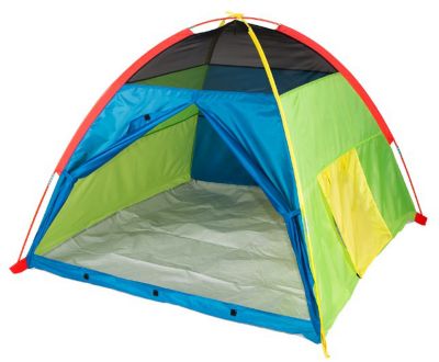 Image showing 9 th Pacific Play Tents Super Duper 4 Kid Play Tent, Blue/Green/Red/Yellow, 58 in. L x 58 in. W x 46 in. H