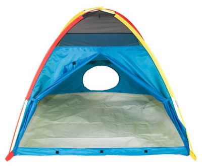 Image showing 10 th Pacific Play Tents Super Duper 4 Kid Play Tent, Blue/Green/Red/Yellow, 58 in. L x 58 in. W x 46 in. H