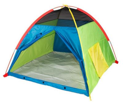 Image showing 11 th Pacific Play Tents Super Duper 4 Kid Play Tent, Blue/Green/Red/Yellow, 58 in. L x 58 in. W x 46 in. H