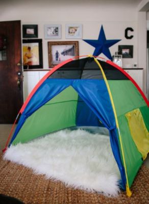 Image showing 13 th Pacific Play Tents Super Duper 4 Kid Play Tent, Blue/Green/Red/Yellow, 58 in. L x 58 in. W x 46 in. H