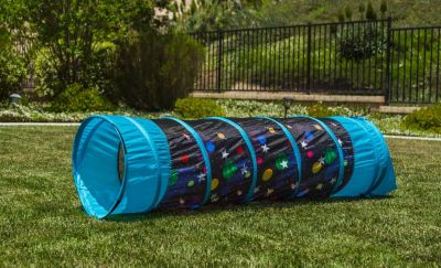 Image showing 5 th Pacific Play Tents 6 ft. Galaxy Tunnel with Glow-in-the-Dark Stars, Blue, 6 ft. L x 19 in. W