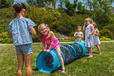 Image showing 8 th Pacific Play Tents 6 ft. Galaxy Tunnel with Glow-in-the-Dark Stars, Blue, 6 ft. L x 19 in. W
